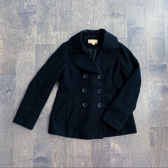 MICHAEL Michael Kors Jackets & Blazers - Michael Kors Black Wool Double Breasted Peacoat